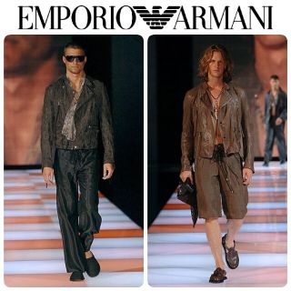 エンポリオアルマーニ(Emporio Armani)の06SS エンポリオアルマーニ 最高級アンティークレザースタンドカラーライダース(レザージャケット)