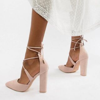 エイソス(asos)のASOS/Glamorous/ブロックヒールレースアップパンプス / UK 6(ハイヒール/パンプス)