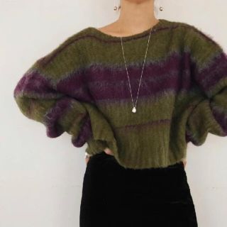 aere モヘアボーダーニット　mohair boarder knit(ニット/セーター)