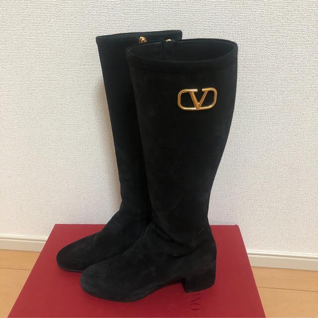 valentino Vロゴ スエード ロングブーツ 35.5