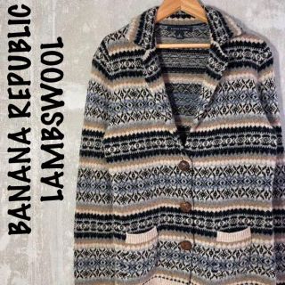 バナナリパブリック(Banana Republic)の美品 BANANA REPUBLIC USA  IMPORT LAMBSWOOL(カーディガン)