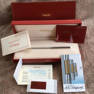 エステーデュポン(S.T. Dupont)の⭐️本物保証⭐️美品S.T.Dupont デュポン 箱付き シルバー ボールペン(その他)