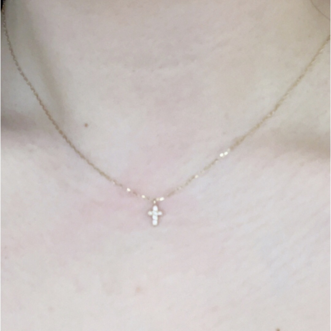 4℃ - 美品 4°C k10 ダイヤ クロスネックレス PG ✨の通販 by にこ's