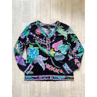 再入荷】 トップス LEONARD 花柄 ストレッチ ブラック 文房具 - T ...