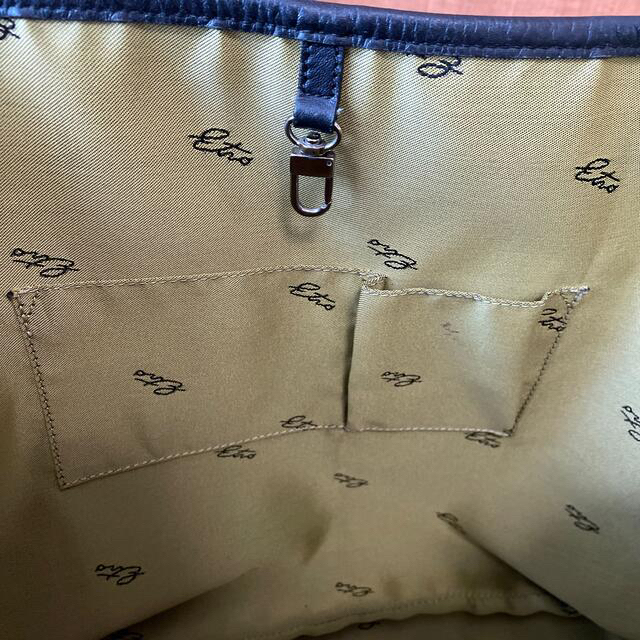 ETRO ペイズリー柄 レザートートバッグ ショルダーバッグ ブラック ETRO ペイズリー柄 レザートートバッグ ショルダーバッグ ブラック