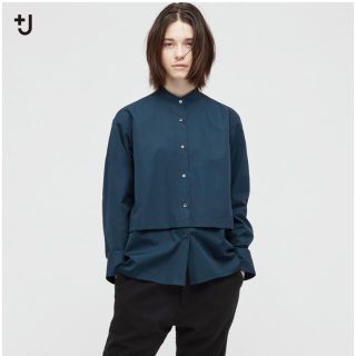 ジルサンダー(Jil Sander)のUNIQLO スーピマコットンシャツジャケット　グレー(シャツ/ブラウス(長袖/七分))