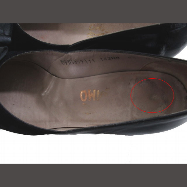 Salvatore Ferragamo(サルヴァトーレフェラガモ)のサルヴァトーレフェラガモ  パンプス レザー スエード リボン 23.0㎝ 黒 レディースの靴/シューズ(ハイヒール/パンプス)の商品写真
