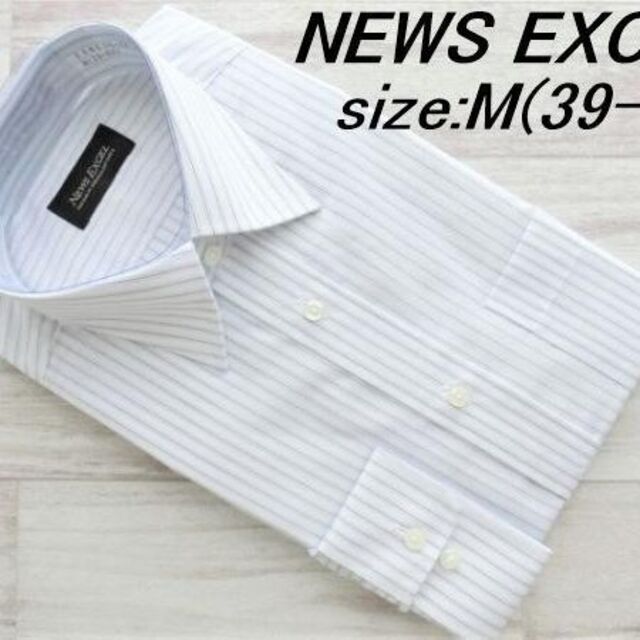 セミワイドカラー長袖ドレスシャツ ブラック×グレーストライプ M(39-82) メンズのトップス(シャツ)の商品写真