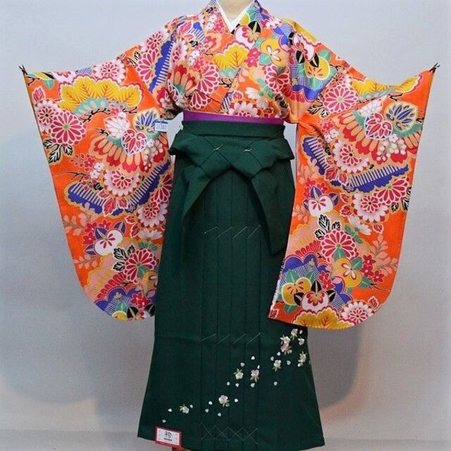 二尺袖 着物 袴フルセット 百花斉放 袴変更可能 卒業式 NO31397 新作