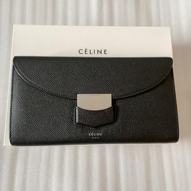 結婚祝い e - CELINE CÉLINE セリーヌ 財布 長財布 ケース 黒 旧ロゴの