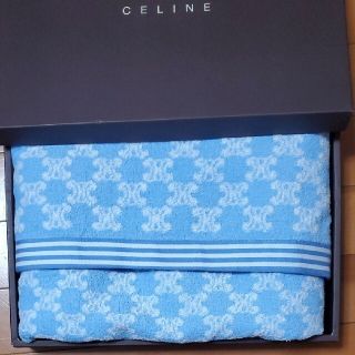 セリーヌ(celine)のCELINE セリーヌ 水色 マカダム バスタオル １枚　66(タオル/バス用品)