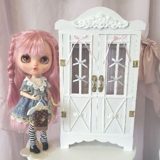 ドール用クローゼット+°*リボン+*姫系*ドールハウスやブライス