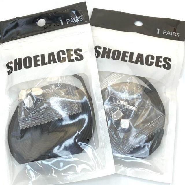 シルバー×黒紐　２セット　クリップタイプ　結ばない靴紐　伸びる靴紐 レディースの靴/シューズ(スニーカー)の商品写真