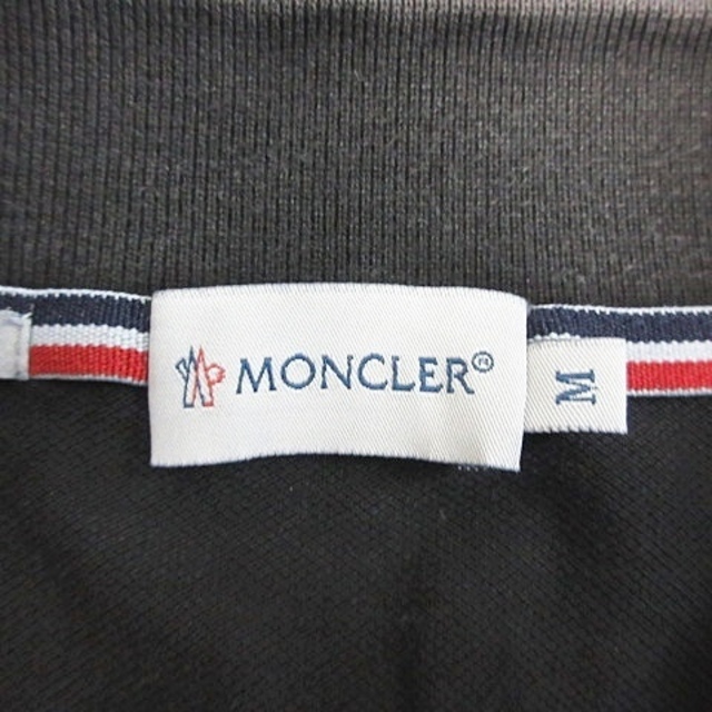 モンクレール MONCLER シャツ ポロシャツ 半袖 ワッペン 黒 M