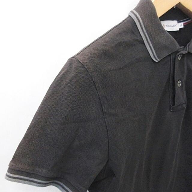 モンクレール MONCLER シャツ ポロシャツ 半袖 ワッペン 黒 M