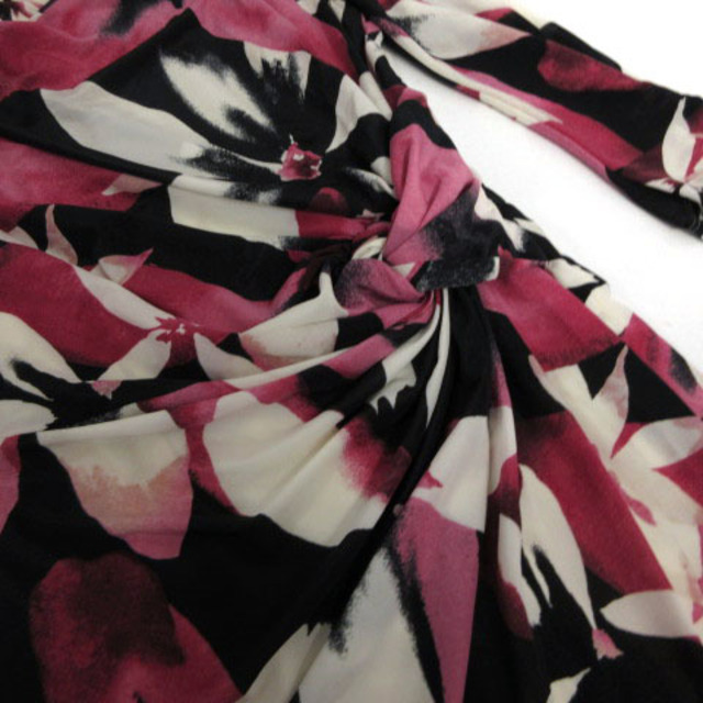 MATERIA(マテリア)のマテリア ワンピース キャバドレス ミディ丈 七分袖 花柄 ピンク 黒 白 38 レディースのフォーマル/ドレス(礼服/喪服)の商品写真