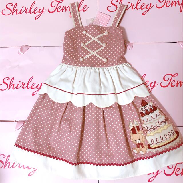 Shirley Temple(シャーリーテンプル)のシャーリーテンプル くまケーキ JSK 120 新品 キッズ/ベビー/マタニティのキッズ服女の子用(90cm~)(ワンピース)の商品写真