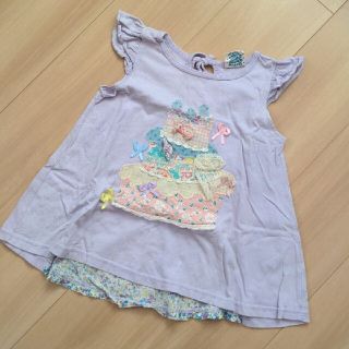 バナバナ(VANA VANA)のvanavana 110ｃｍ　女のコ　チュニック　ノースリーブ　パープル(Tシャツ/カットソー)