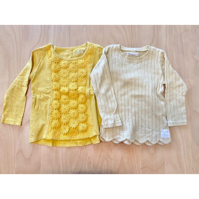 しまむら(シマムラ)のロンT・リブT  ２枚セット　90 キッズ/ベビー/マタニティのキッズ服女の子用(90cm~)(Tシャツ/カットソー)の商品写真