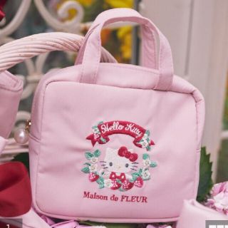 メゾンドフルール(Maison de FLEUR)の完売品♡新品♡ハローキティ♡メゾンドフルール♡スクエアポーチ♡サンリオコラボ♡(ポーチ)