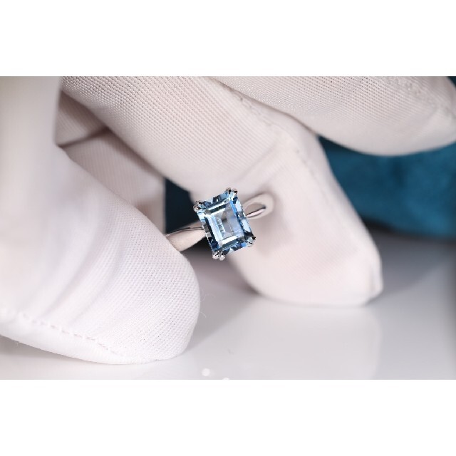 ナチュラ アクアマリン ダイヤモンド 0.12ct ハーフエタニティリング リング プラチナ900 pt900 指輪 レディース アクセサリー 