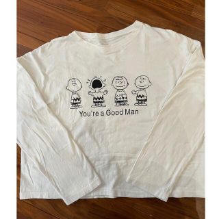 スヌーピー(SNOOPY)のSNOOPY スヌーピー チャーリーブラウン トップス ショート丈 ロンＴ(Tシャツ(長袖/七分))