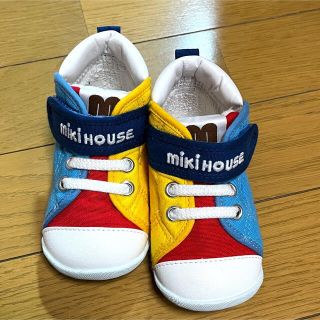 ミキハウス(mikihouse)の値下げ！【13cm】MIKIHOUSE Ｍロゴ ★ ファーストベビーシューズ(スニーカー)