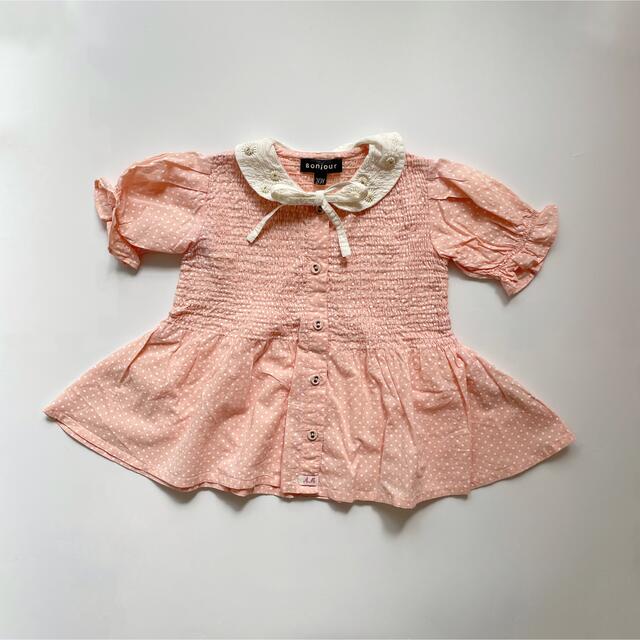 Caramel baby&child (キャラメルベビー&チャイルド)のbonjourdiary Blouse- pink dots 2-3Y キッズ/ベビー/マタニティのキッズ服女の子用(90cm~)(ブラウス)の商品写真