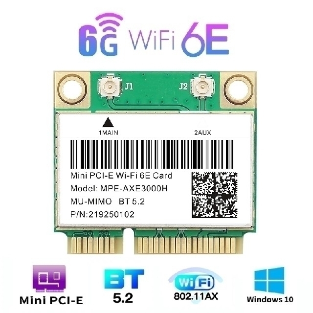 WiFi無線LANカード WiFi6E AX210HMW miniPCIe