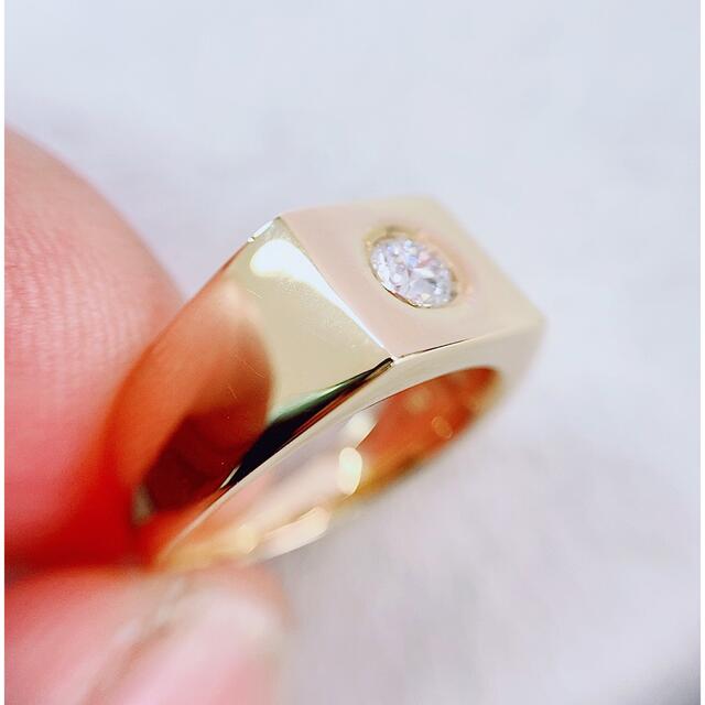 12.3g★0.323ct★✨一粒ダイヤモンド印台ナットリング指輪13.5号 レディースのアクセサリー(リング(指輪))の商品写真