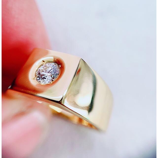 ★0.533ct★✨一粒ダイヤモンド0.50ctダイヤK10印台ナットリング指輪