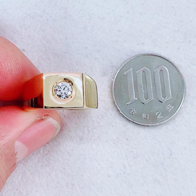 12.3g★0.323ct★✨一粒ダイヤモンド印台ナットリング指輪13.5号 レディースのアクセサリー(リング(指輪))の商品写真