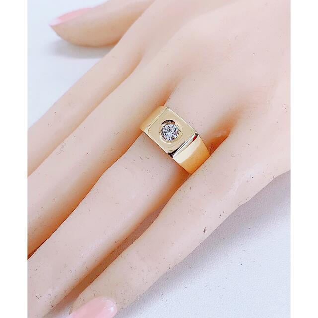 12.3g★0.323ct★✨一粒ダイヤモンド印台ナットリング指輪13.5号 レディースのアクセサリー(リング(指輪))の商品写真