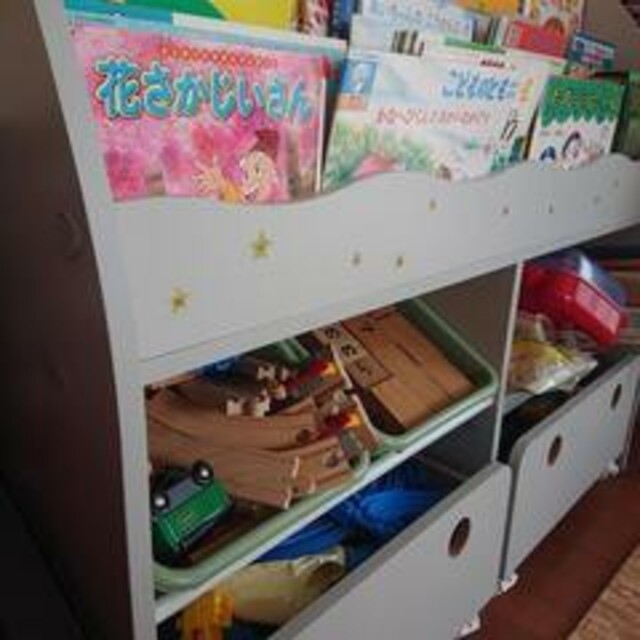 LOWYA ロウヤ 絵本棚 おもちゃ 収納 グレー ワイドタイプ
