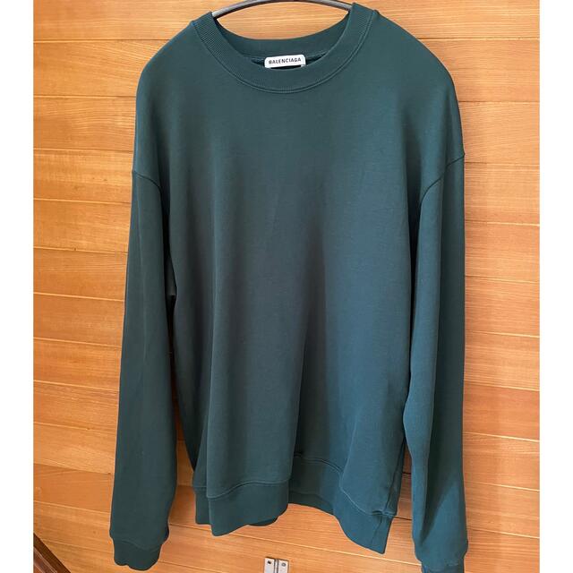 Balenciaga - BALENCIAGA バックロゴスウェット グリーンの通販 by