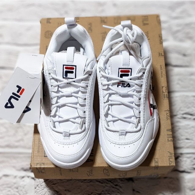 FILA(フィラ)の海外限定 FILA フィラ DISRUPTOR 2 SCRIPT 24.5cm レディースの靴/シューズ(スニーカー)の商品写真