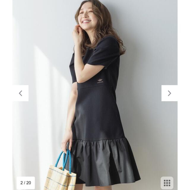 【美品】トッカ　DOUBLE KNIT DRESS ブラック　フレアワンピース