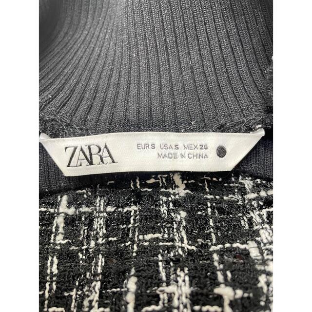 ZARA(ザラ)の【ZARA/ザラ】ツイードトップス/黒(S) レディースのトップス(カットソー(長袖/七分))の商品写真