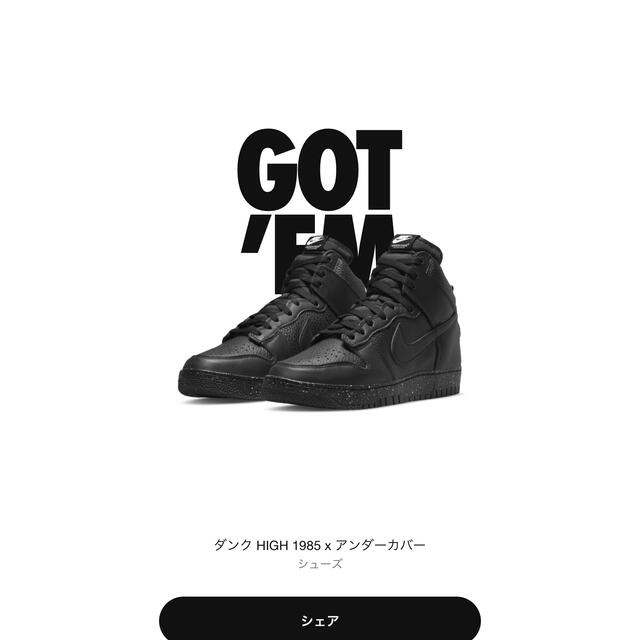 UNDERCOVER × NIKE DUNK HIGH 1985 28cm