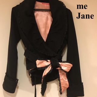 ミージェーン(me Jane)のミージェーン me Jane リボン レース ジャケット ピンク ブラック(テーラードジャケット)