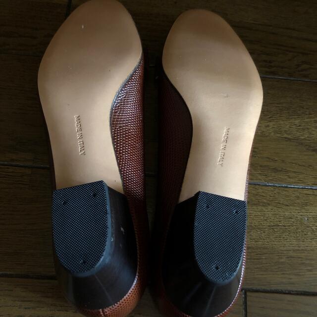 Salvatore Ferragamo(サルヴァトーレフェラガモ)のフェラガモ　婦人靴　裏も革　パンプス　ブラウン　未使用　イタリア製　6.1/2 レディースの靴/シューズ(ハイヒール/パンプス)の商品写真