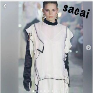 sacai 2020ss  コットンシフォンブラウス