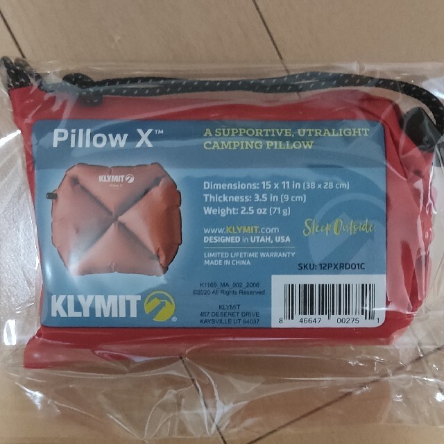 Klymit Pillow X クライミット ピロー エアピロー 枕 RED インテリア/住まい/日用品の寝具(枕)の商品写真