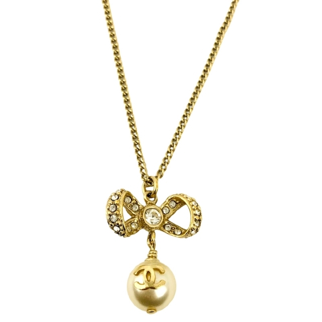 シャネル CHANEL リボンモチーフココマークスウィングネックレス