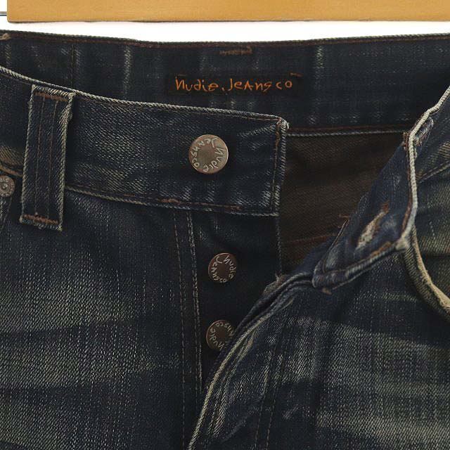 Nudie Jeans(ヌーディジーンズ)のヌーディージーンズ デニムパンツ ジーンズ ユーズド加工 ボタンフライ 29 メンズのパンツ(デニム/ジーンズ)の商品写真