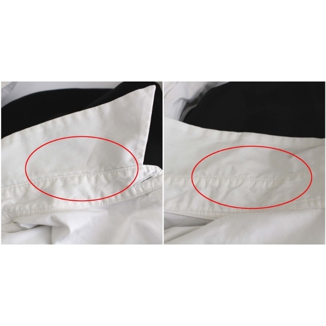LIMI feu(リミフゥ)のリミフゥ シャツワンピース 長袖 ロング 切替 変形 S 白 黒 レディースのワンピース(ロングワンピース/マキシワンピース)の商品写真