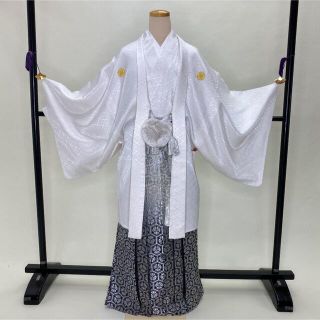 紋付★袴★角帯★白★成人式★ステージ衣装★裄74㎝★中古MＳ-17(着物)