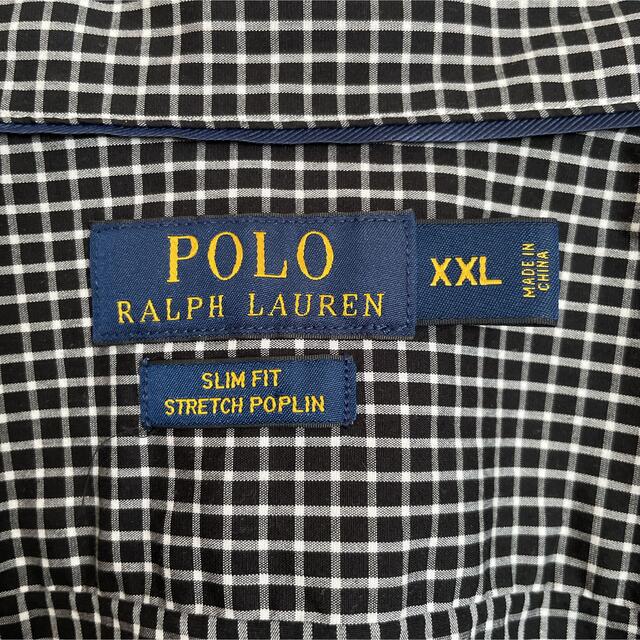 POLO RALPH LAUREN(ポロラルフローレン)のポロラルフローレンXXLオーバーサイズ格子柄ギンガムチェック黒白コットン古着春夏 メンズのトップス(シャツ)の商品写真