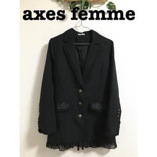 アクシーズファム(axes femme)の【美品】axes femme フリル　刺繍　ジャケット(テーラードジャケット)
