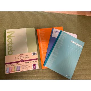 イオン(AEON)のノートブック8冊　B罫(ノート/メモ帳/ふせん)